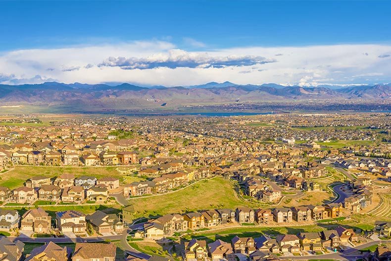 Rooftops across Highlands Ranch Colorado quadrants