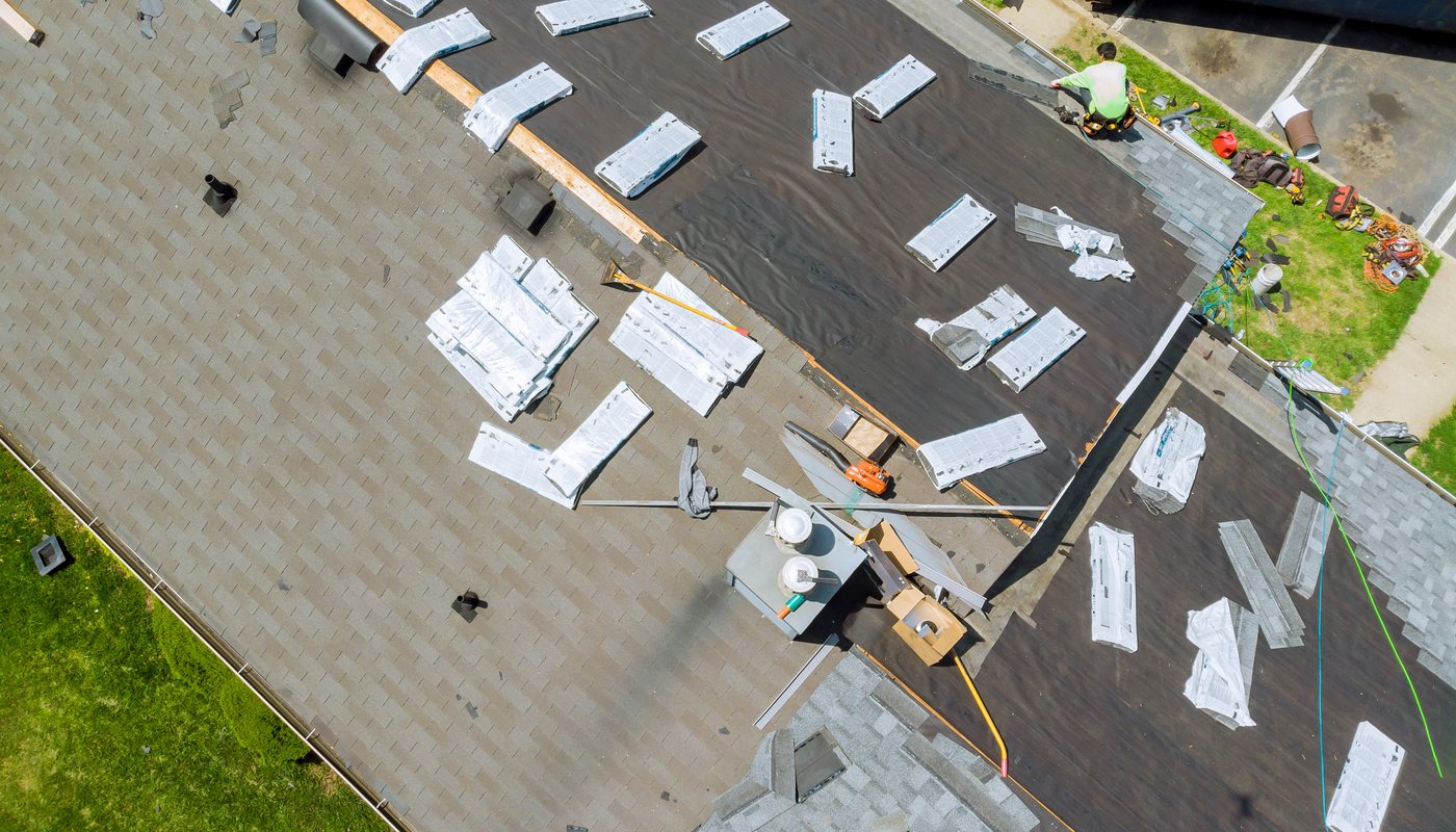New roof installation under county permit in Highlands Ranch